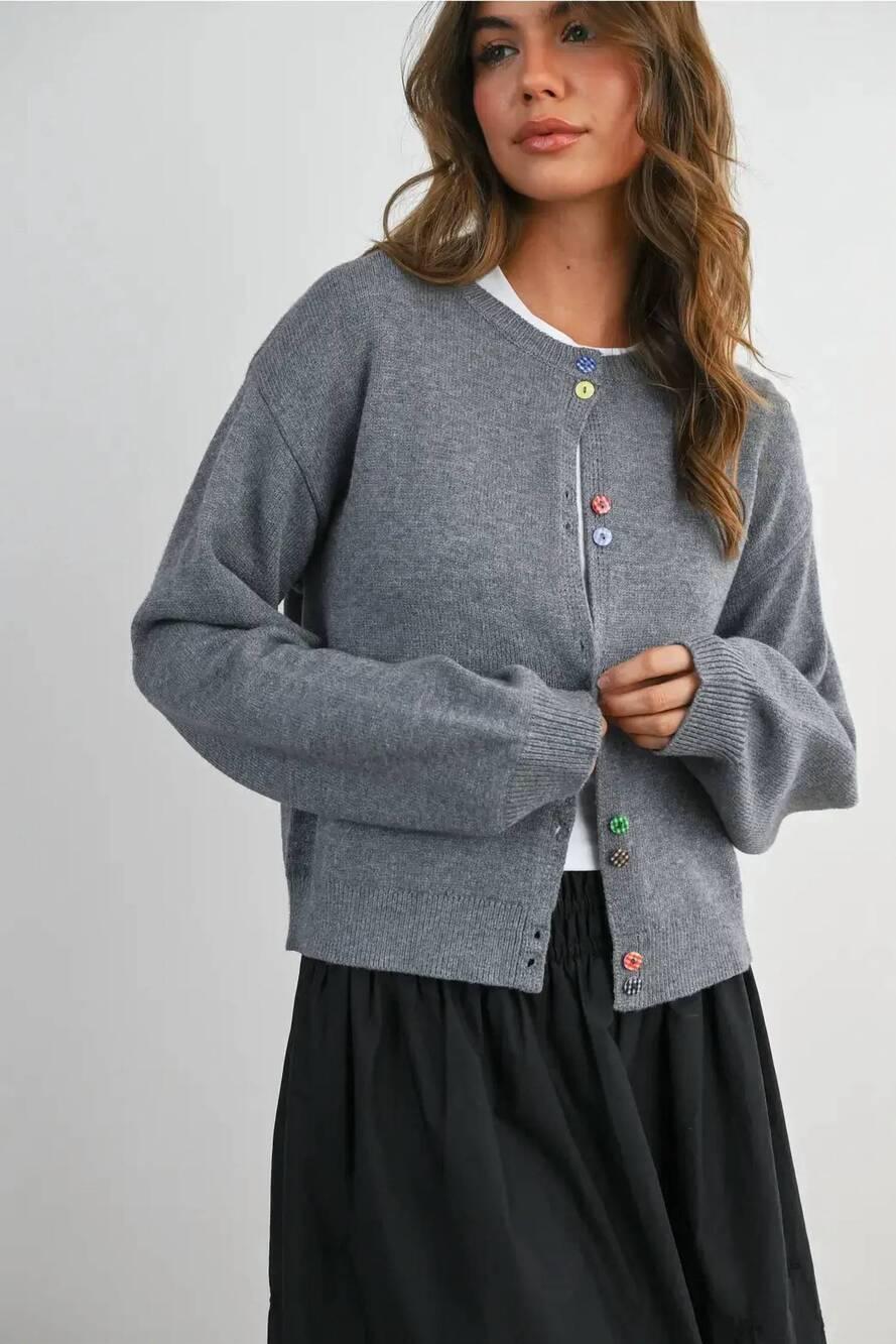 NEW BUTTERMELON ashley cardigan in grey